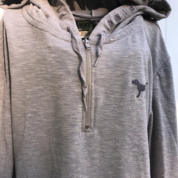Pink Victoria's secret hoodie grey sweatshirt size medium causal oversized​​​ - Picture 3 of 5
